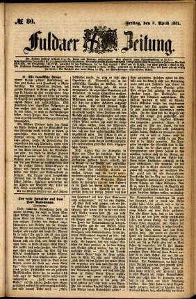 Ausgabe vom Freitag, den 08. April 1881.
