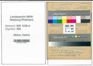 Entnazifizierung Helma Albers , geb. 01.04.1920 (Schwesternhelferin)