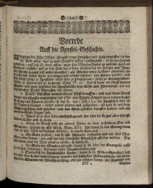 Vorrede Auff die Apostel-Geschichte.