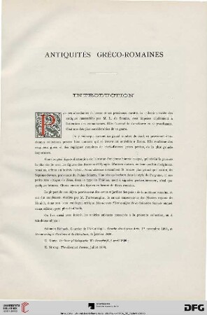 Antiquitès Grèco-Romaines