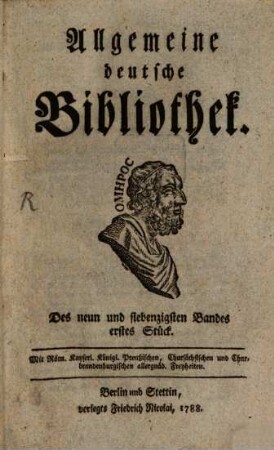 Allgemeine deutsche Bibliothek. 79. 1788