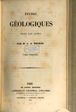 Etudes géologiques dans les Alpes