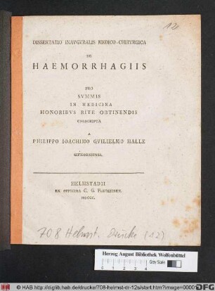 Dissertatio Inavgvralis Medico-Chirvrgica De Haemorrhagiis