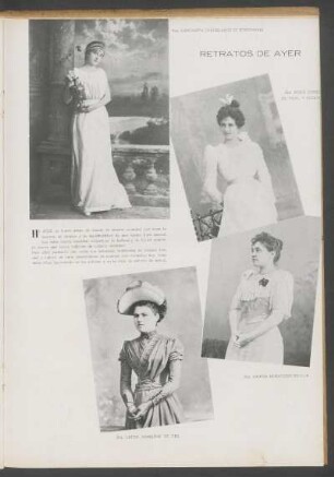 Retratos de ayer : [Fotografías de] Sra. Margarita Castellanos de Echevarria [y] Sra. Milka Lussich de Vidal y Cuervo [y] Sra. Maruja Moratorio de Illa [y] Sra. Laura Hamilton de Hill