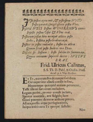 Justi justus apex ruit, et justis sima Iusto [...]