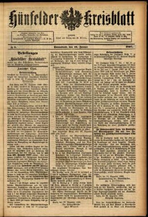 Ausgabe vom Samstag, den 16. Januar 1897.