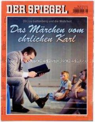 Umschlagblatt des Magazins "Der Spiegel" zur Plagiats-Affäre um Verteidigungsminister zu Guttenberg ("Das Märchen vom ehrlichen Karl")