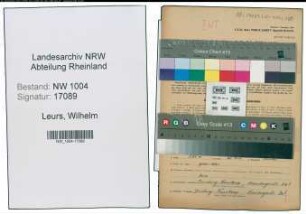 Entnazifizierung Wilhelm Leurs , geb. 18.06.1902 (Rangierer)