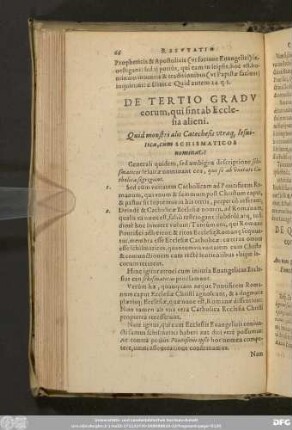 De Tertio Gradu eorum, qui sint ab Ecclesia alieni.
