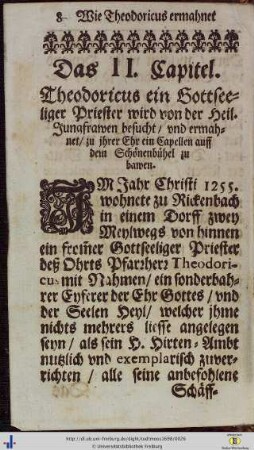 Das II. Capitel. Theodoricus ein Gottseeliger Priester…