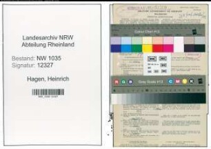 Entnazifizierung Heinrich Von Hagen , geb. 25.01.1888 (Steiger)