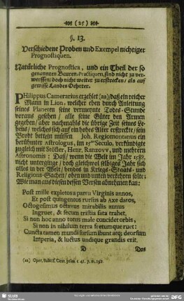 §. 13. Verschiedene Proben und Exempel nichtiger Prognostiquen ...