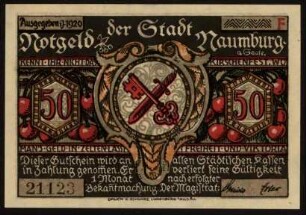 Notgeld der Stadt Naumburg a. Saale 50 Pfg.