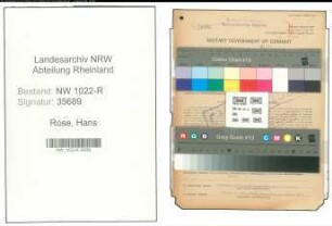 Entnazifizierung Hans Rose , geb. 11.09.1892 (Bahninspektor)