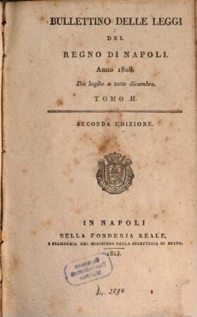 Bullettino delle leggi del Regno di Napoli. 1808,2
