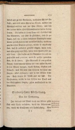 Siebenzehnte Abtheilung. Von der Verdauung.