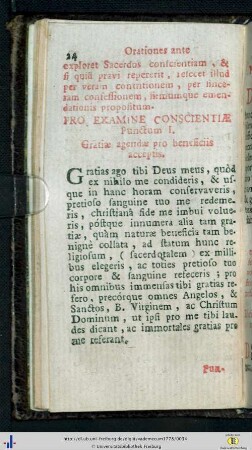 Pro examine conscientiae …