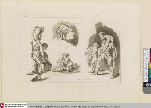 Raphel. incendio del Borgo Salles du Vatican; [Detailansichten aus dem Fresko "Borgobrand" von Raffael]