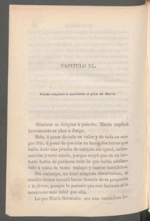 Capítulo XL. - Donde empieza á conocerse el plan de María.