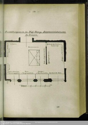 [Grundriss] Ausstellungsraum des Kgl. Bayr. Staatsministeriums des Innern