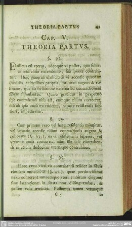 Cap. V. Theoria Partus