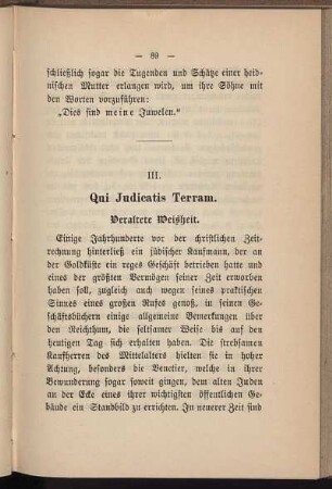 III. Qui Judicatis Terram.