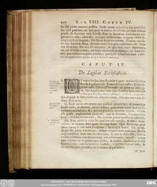 Caput IV. De Legibus Ecclesiasticis.