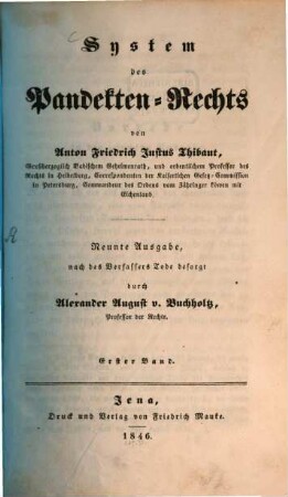 System des Pandekten-Rechts, 1