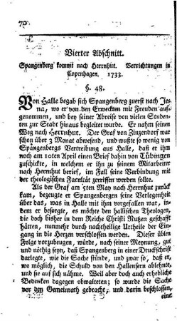 Spangenberg kommt nach Herrnhut . Verrrichtungen in Copenhagen. 1733