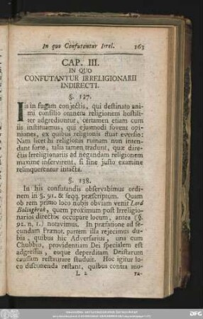 Cap. III. In Quo Confutantur Irreligionarii Indirecti.