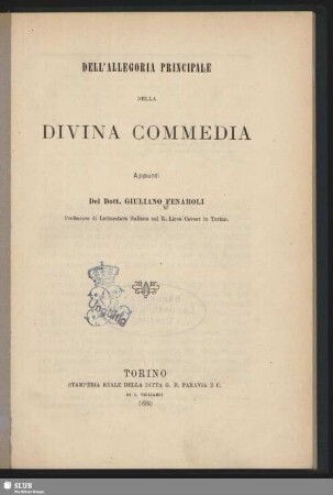 Dell'allegoria principale della Divina Commedia