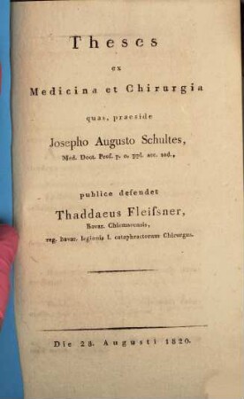 Theses ex medicina et chirurgia