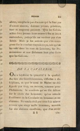 21-30, De la cavalerie.