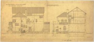 Billing, Hermann; Karlsruhe, Moltkestr.47 / Beethovenstr.; Villa Billing - Hoffassaden (Ansichten)