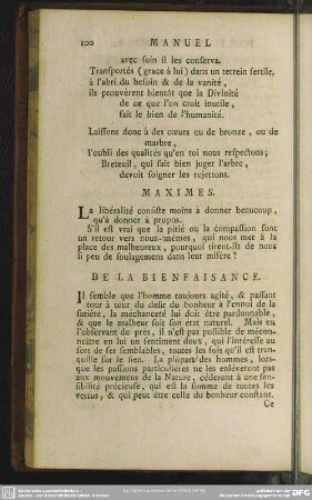 De La Bienfaisance
