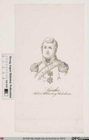Bildnis Günther Friedrich Carl II., Fürst zu Schwarzburg-Sondershausen (reg. 1835-80)