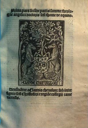... pars summe sacre theologie angelici Doctoris sancti Thome de Aquino, 1,2. Prima ... secu[n]de partis