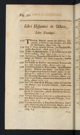 372-398, Libri Hispanici in Octavo