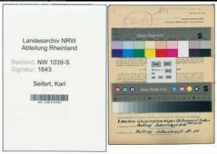 Entnazifizierung Karl Seifert , geb. 11.12.1900 (Transportmeister)