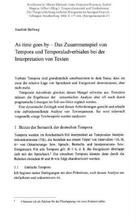 As time goes by - Das Zusammenspiel von Tempora und Temporaladverbien bei der Interpretation von Texten
