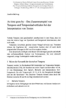 As time goes by - Das Zusammenspiel von Tempora und Temporaladverbien bei der Interpretation von Texten