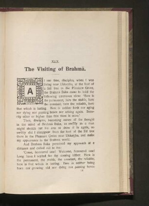 XLIX. The Visiting of Brahma.