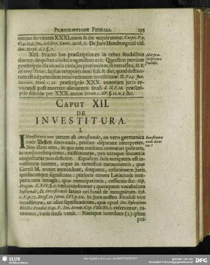 Caput XII. De Investitura