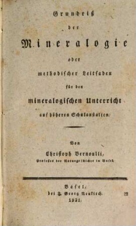Grundriß der Mineralogie