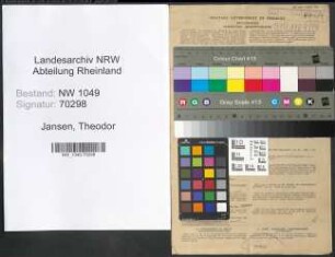 Entnazifizierung Theodor Jansen , geb. 16.03.1897 (Posthalter)