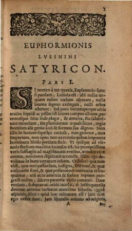 Euphormionis Lusinini ... Satyricon : partes quinque cum clavi ; Accessit Conspiratio Anglicana