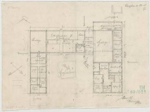 Fischer, Theodor; Lindenberg / Allgäu (Bayern); Haushaltungsschule mit Ökonomiegebäude und Kapelle - Grundriss