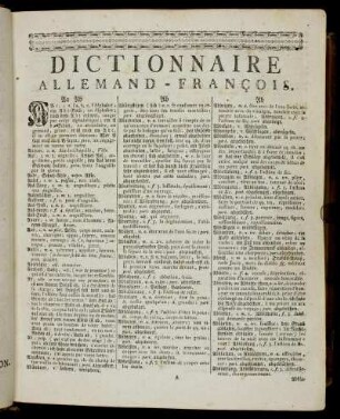 Dictionnaire Allemand - François.