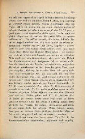 Bemerkungen zu Varro de lingualatina