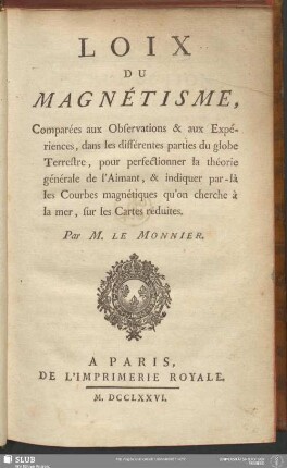 1: Loix Du Magnétisme